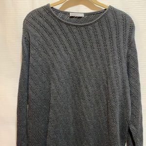 JOAN VASS GRAY SWEATER SZ 2-vanity COTTON/WOOL